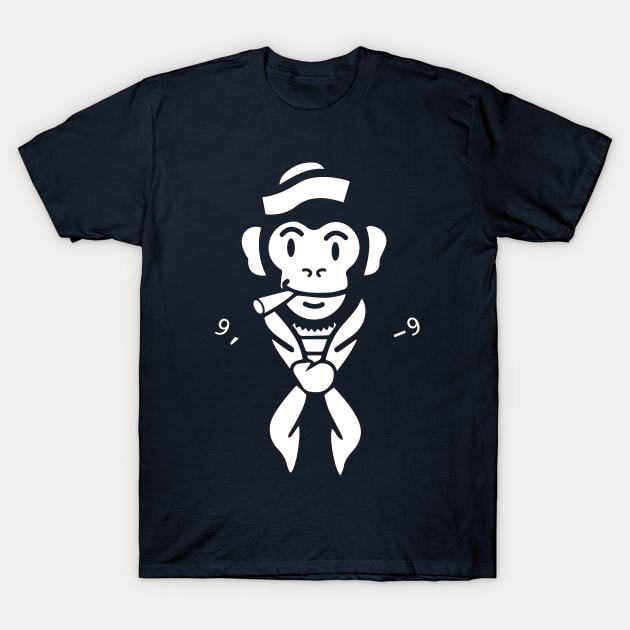 Sailor Monkey - White T-Shirt by thebuggalo